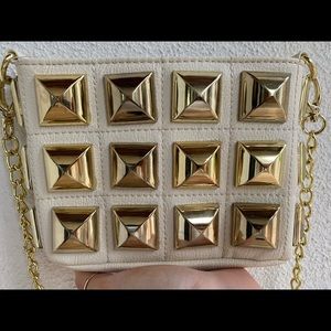 Betsy Johnson White Leather Crossbody/Clutch Bag